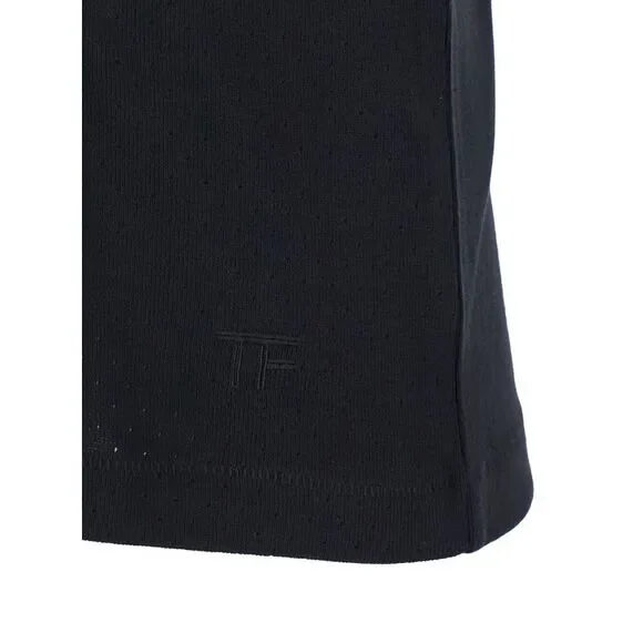 Tom Ford Men Perforated Rib Ss Crew Neck